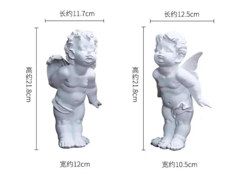 Description Picture 4 of itemEuropean Cute Resin Angel Figurines Decor Garden Table Ornaments Home Room Furnishing Desktop Statues Accessories Wedding Gifts