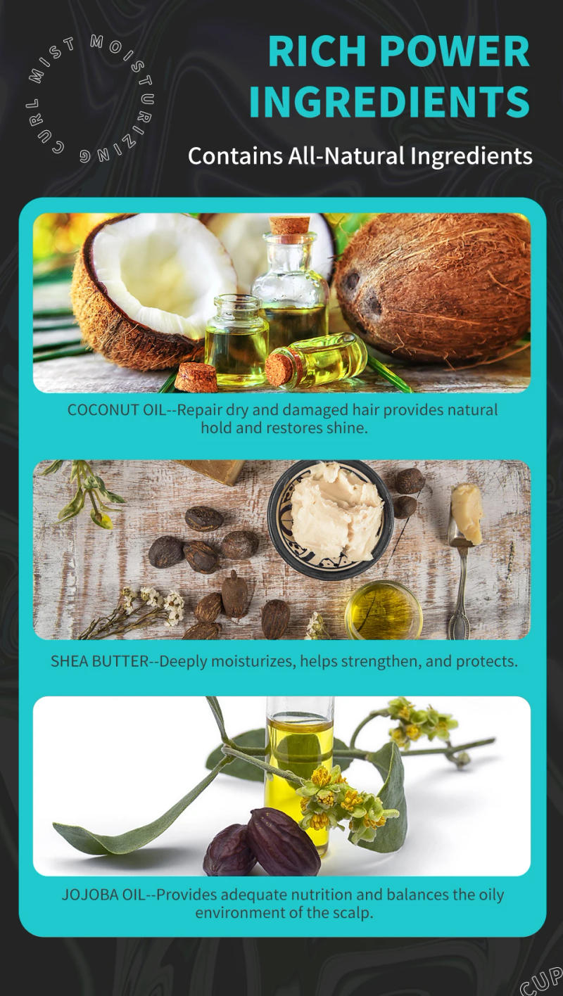 Description Picture 6 of itemSevich Curly hair care  Styling Hair Moisturizing spray Agent Natural Curl Boost Hair Bounce Styling Enhancing Hair Care 100ML