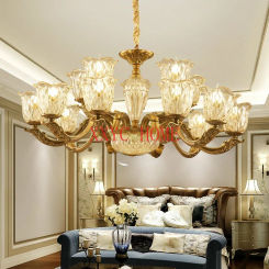Antique Bronze Color Crystal Chandeliers Zinc Alloy Pendant Lamp Dining Room Living Lobby Hanging Lights E14 LED AC Candle Bulbs