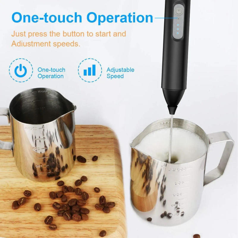 Description Picture 3 of itemMINI Milk Frother USB Rechargeable 3 Speeds Foam Maker Coffee Whisk Mixer Electric Handle Blender Egg Beater