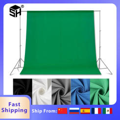 2X3M 3X6M Green/White Backdrops Cotton Material Washable Photography Screen Background Support for Photo Studio Video Portrait