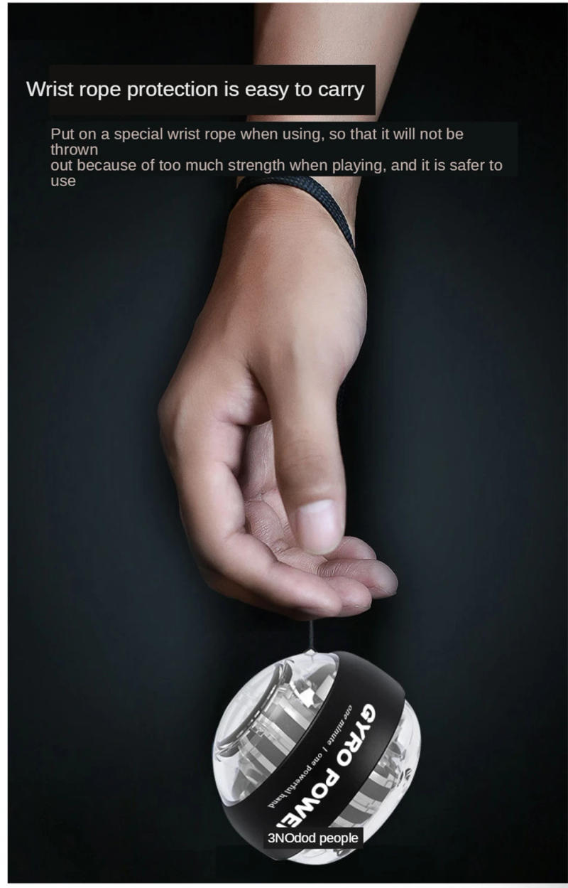 Description Picture 6 of itemNew LED Gyroscopic Power Trainer Ball Autostart Range Gyro Power Wrist Ball Arm Hand Muscle Force Trainer Fitness Equipment