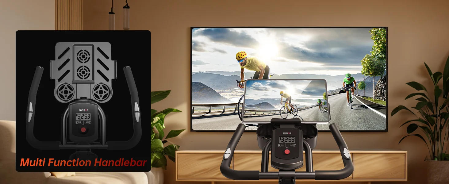 Description Picture 6 of itemFITNESS Exercise Bike, Stationary Indoor Cycling Bike for Home Workout, Low Noise, Adjustable Handlebars, Extra Comfort Seat