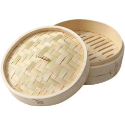 Bamboo Steam Pan Pot Bao Steamer for Dumplings Cooking Steamed Large Kitchen Tool Multi-function with Cover Food