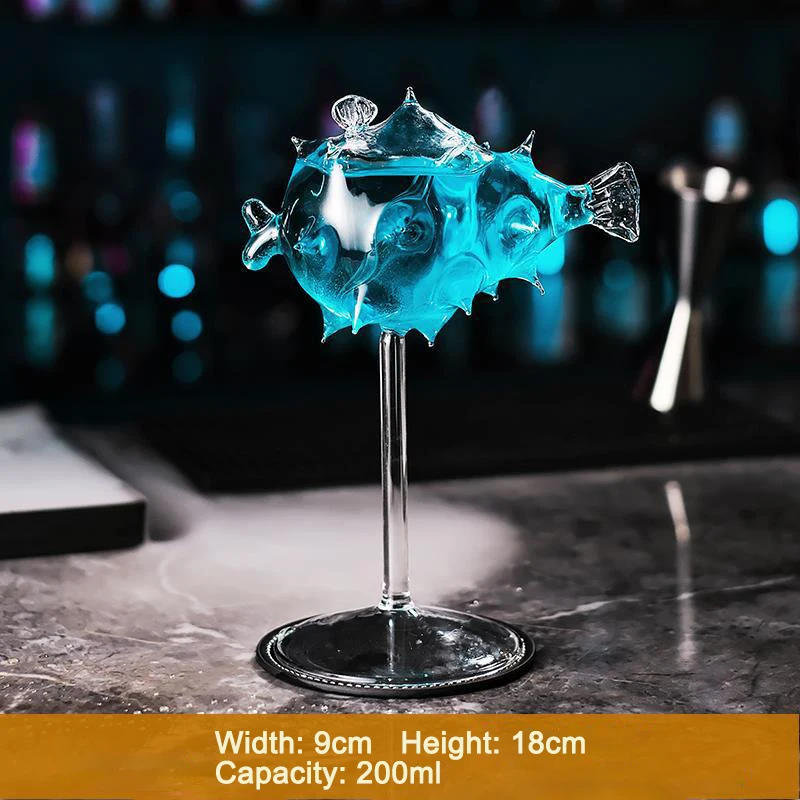 Description Picture 4 of itemCreative Cocktail Glass Thorn Fish-Shaped Goblet Glass Bar KTV Nightclub Party Drinking Cup Octopus Bird-Shaped Wine Juice Cup