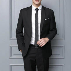 Oversize Men Suit Slim Notched Collar Blazer Pants Set Formal Groom Suit Set Workwear Straight Pants Business Suit Workwear