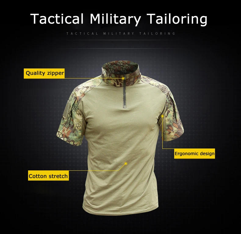 Description Picture 3 of itemTactical T-Shirts Men Sport Outdoor Tee Quick Dry Short Sleeve Shirt Hiking Hunting Combat Men Clothing Breathable