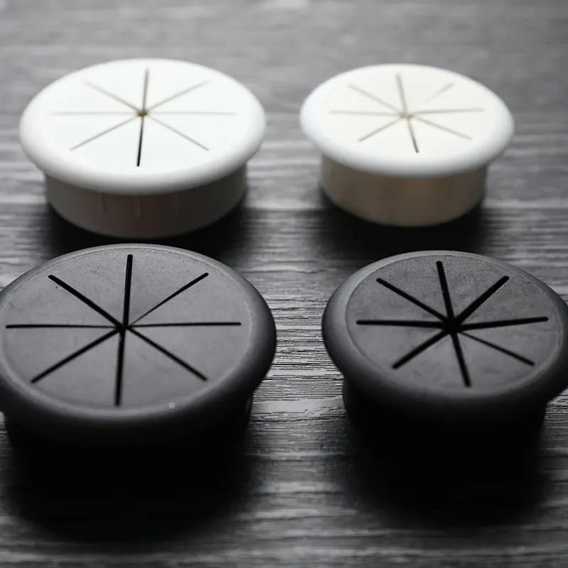 Description Picture 4 of item1Pc Flexible Silicone Cable Hole Cover Desk Cord Grommet Rubber Grommets Computer desk cable box cover