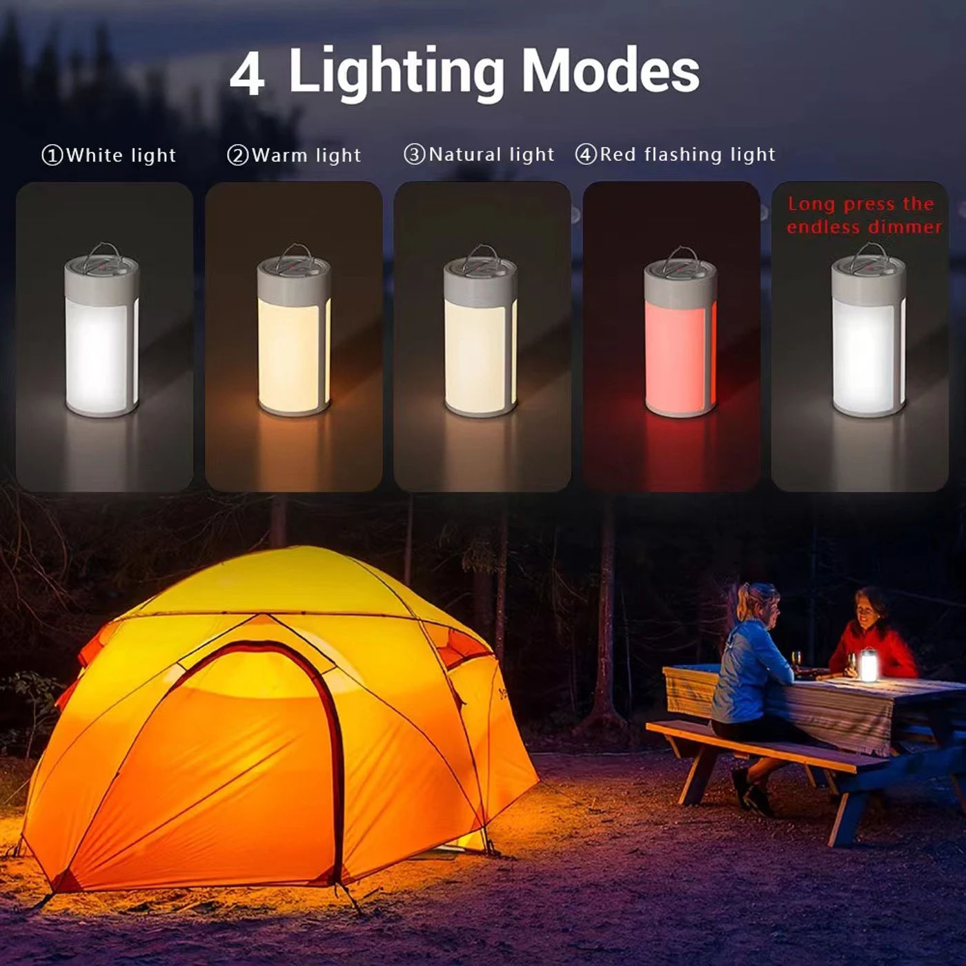 Description Picture 2 of itemOutdoor Solar Camping Light, Long-Lasting Portable Lighting, Ambient Light, LED Warning Light, Waterproof Emergency Power Bank