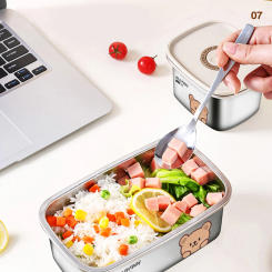 WORTHBUY 304 Stainless Steel Bento Lunch Box Sealed Food Fresh-keeping Box With Lid Portable Food Storage Containers Microwave