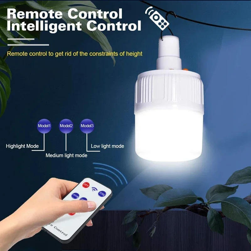 Description Picture 6 of itemPortable Lanterns Rechargeable Bulb Camping Solar Lighting Lamp Remote Control Emergency Light Outdoor Tente LED Light Bulb