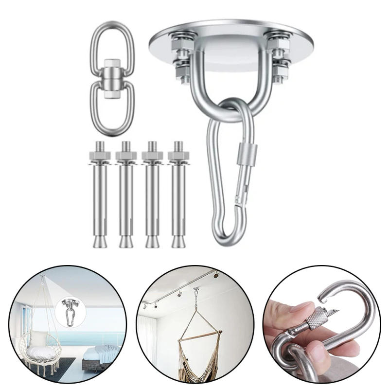 Description Picture 2 of item450kg Fixed Hanging Board Swing Chair Sandbag Hook Safety Belt Buckle Rotation Hooks Heavy Duty Multi-Purpose For Home