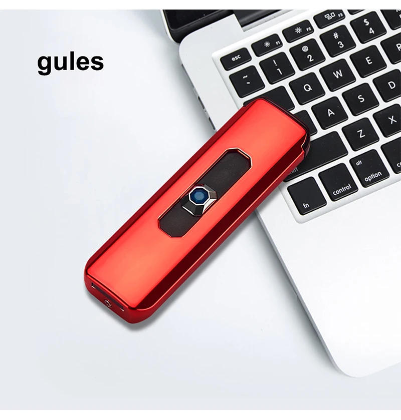Description Picture 4 of itemElectronic USB Push-up Button Lighter Double-sided Point USB Rechargeable Lighter Windproof Cigarette Lighter Gift Box Accessory