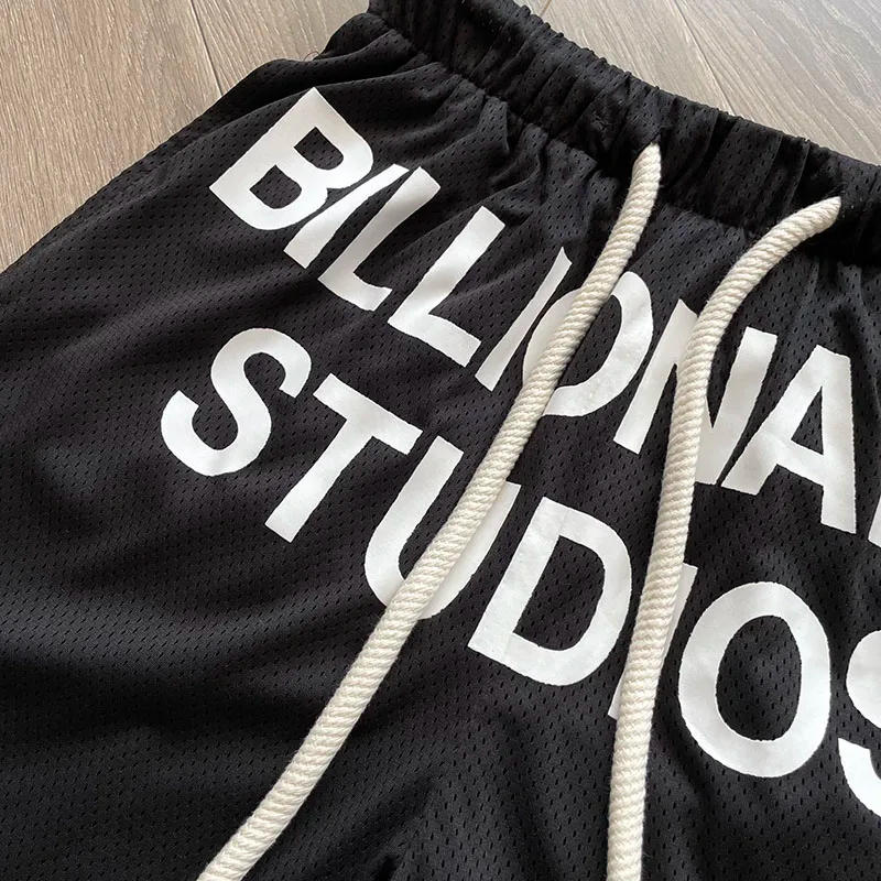 Description Picture 3 of itemMen Women Mesh Drawstring Breeches Billionaire BLACKOUT BILL NET Shorts