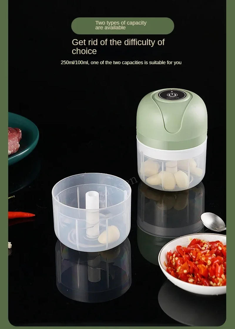 Description Picture 4 of itemElectric Food Chopper Garlic Crusher Meat Grinder Mini Garlic Press Vegetable Chopper Masher Machine USB Kitchen Gadgets
