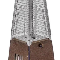 HLDS032-GTTHG Portable Propane Table Top Pyramid Glass Tube Patio Heater 9500 BTU Bronze SMALL Hammered Bronze finish