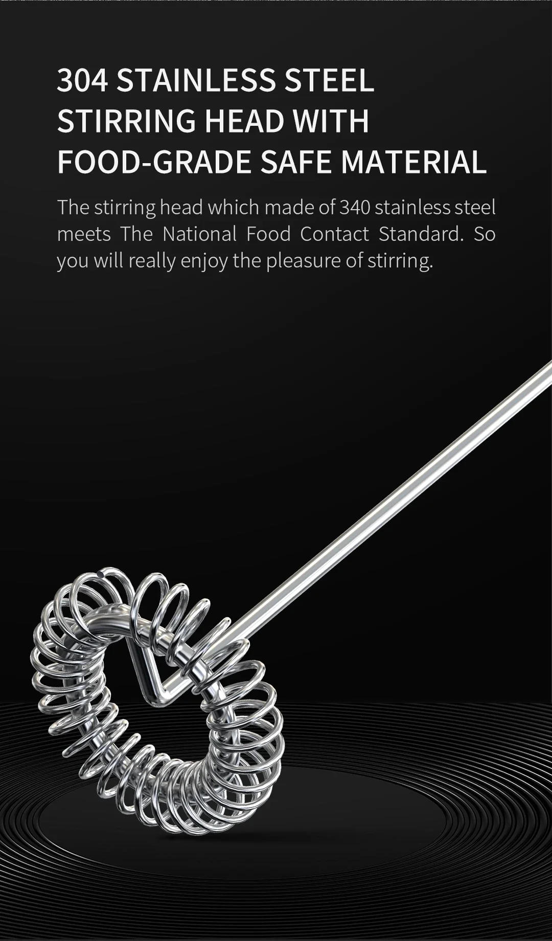 Description Picture 5 of itemElectric Milk Frother 304 Stainless Steel Mini Milk Frother Rechargeable USB Type-C Rechargeable Blender Coffee Blender