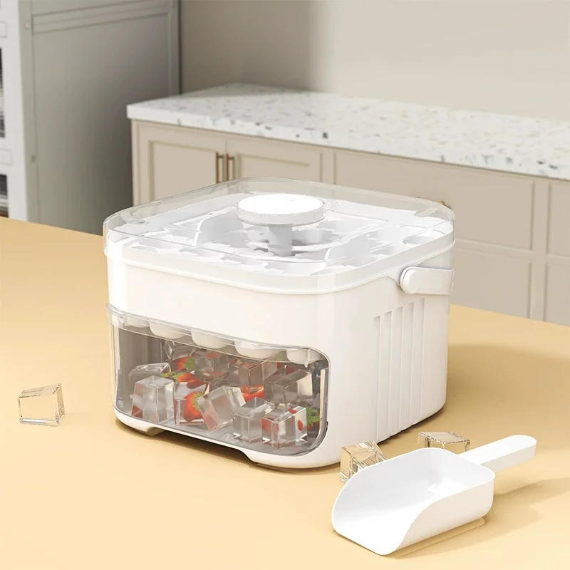 Description Picture 5 of itemIce Cube Tray with Lid and Bin, 2 Packs Ice Cube Trays for Freezer, Easy Release Ice Tray for Drinks, Whiskey, Cocktail, Coffee