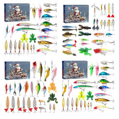 2024 Christmas Fishing Advent Calendar 24 Day Fishing Lures Set Xmas Surprise Fish Bait Gift for Fishing Lovers Father Boyfriend