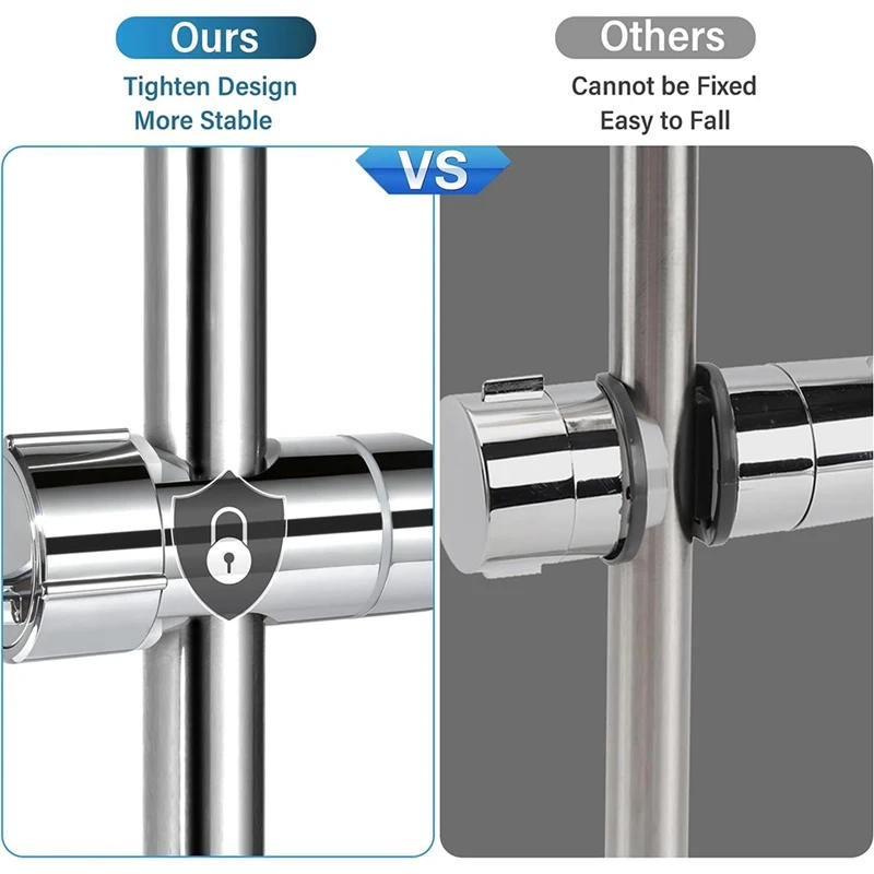 Description Picture 4 of itemHand Shower Holder Adjustable Shower Holder 360° Rotatable Shower Holder With 2 Hooks Fit For Bathroom