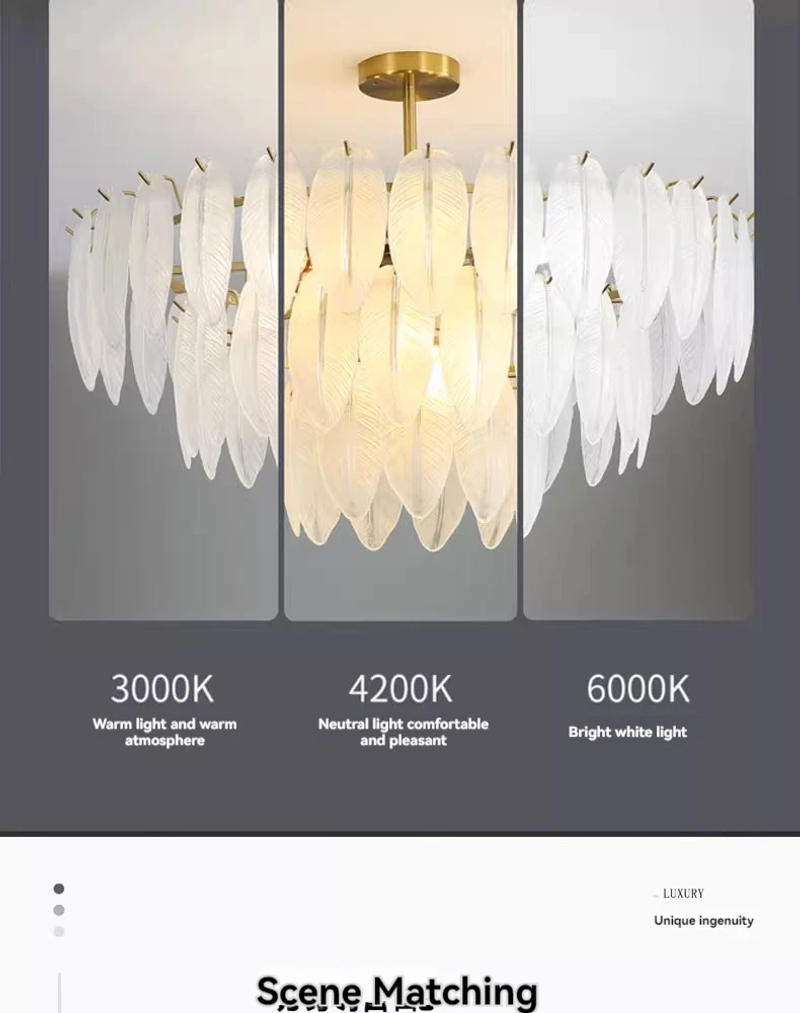 Description Picture 4 of itemModern Luxury crystal Chandeliers Gold French Glass chandelier Idoor Home Decor Pendant Lamp for Living Room Dining