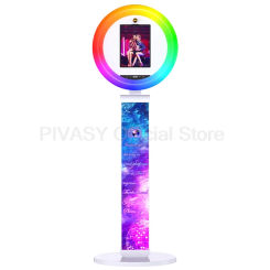 iPad Photo Booth Selfie Machine Shell Adjustable Stand Photobooth Customized LOGO With LED Ring Light For Partys Events Wedding