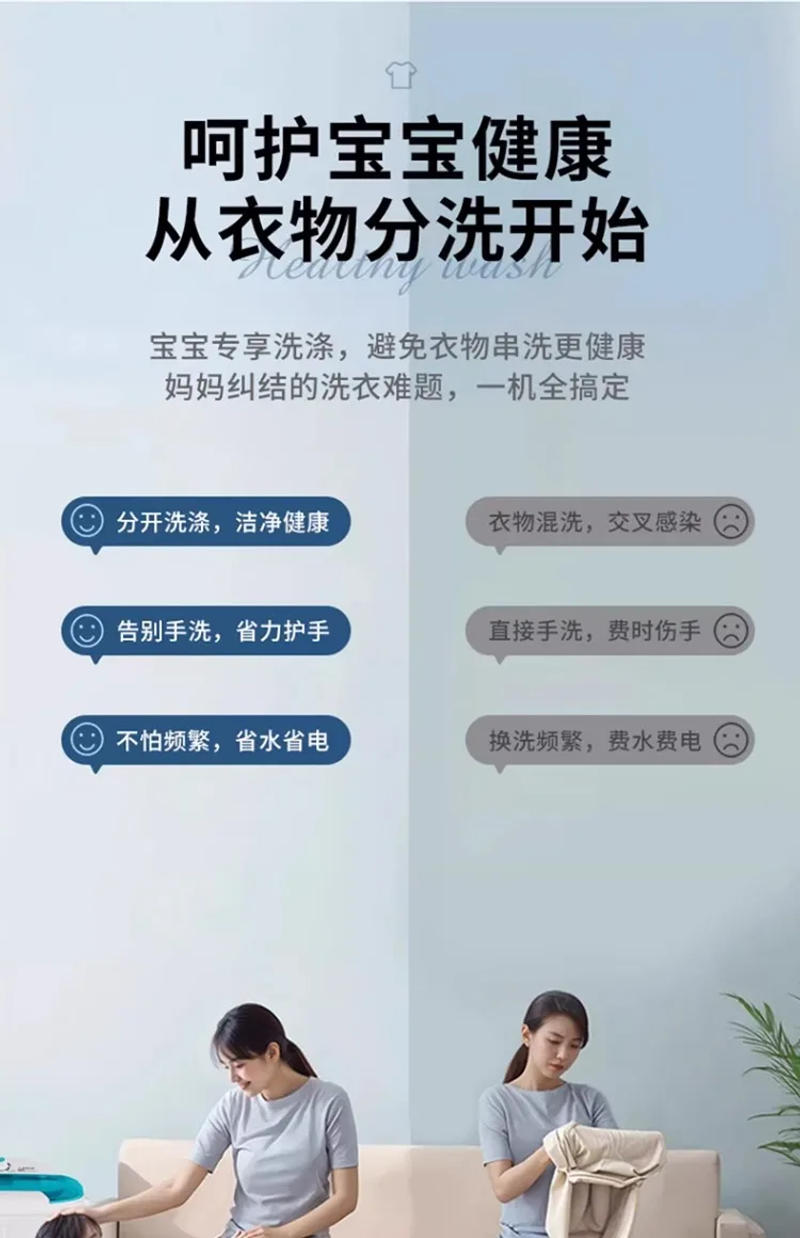 Description Picture 6 of item220V German VCJ Twin Tub Mini Semi Automatic Washing Machine with Spin Dryer for Home Use AD