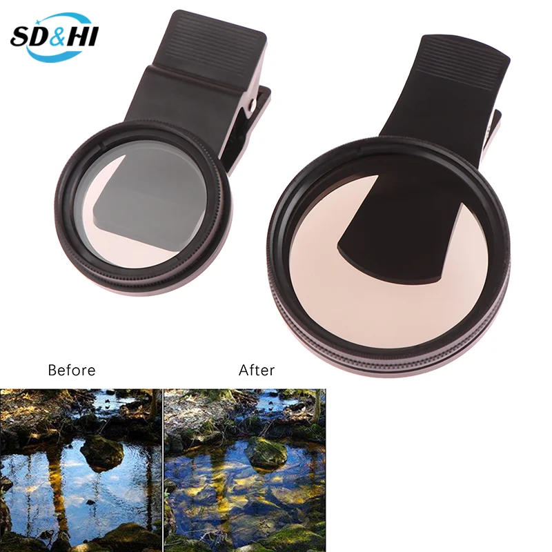 Description Picture 6 of item37/52MM Universal CPL Filter Circular Camera Black Accessories With Clip Portable Professional Phone Polarizer Wide Angle Lens