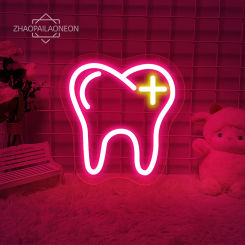 Tooth Neon Sign Pink LED Neon Light Sign Dental Office Wall Decor Hangings ART Wall Decor Dentist Student Sign Neon Tooth Lamp