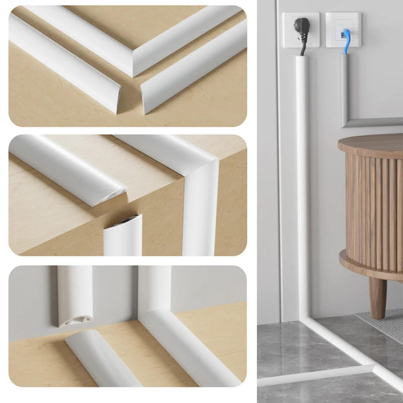 Description Picture 2 of itemFloor Cable Cover PVC Anti-extrusion Cord Protector Self-Adhesive Power Cable Protector Cable Cover Hider Covers Wire Organizer