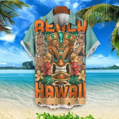 Vintage Hawaii Herren hemd 3d Tiki Print Sommer Mode Urlaub kurze Ärmel y2k Hemden Revers Knopf Männer Kleidung