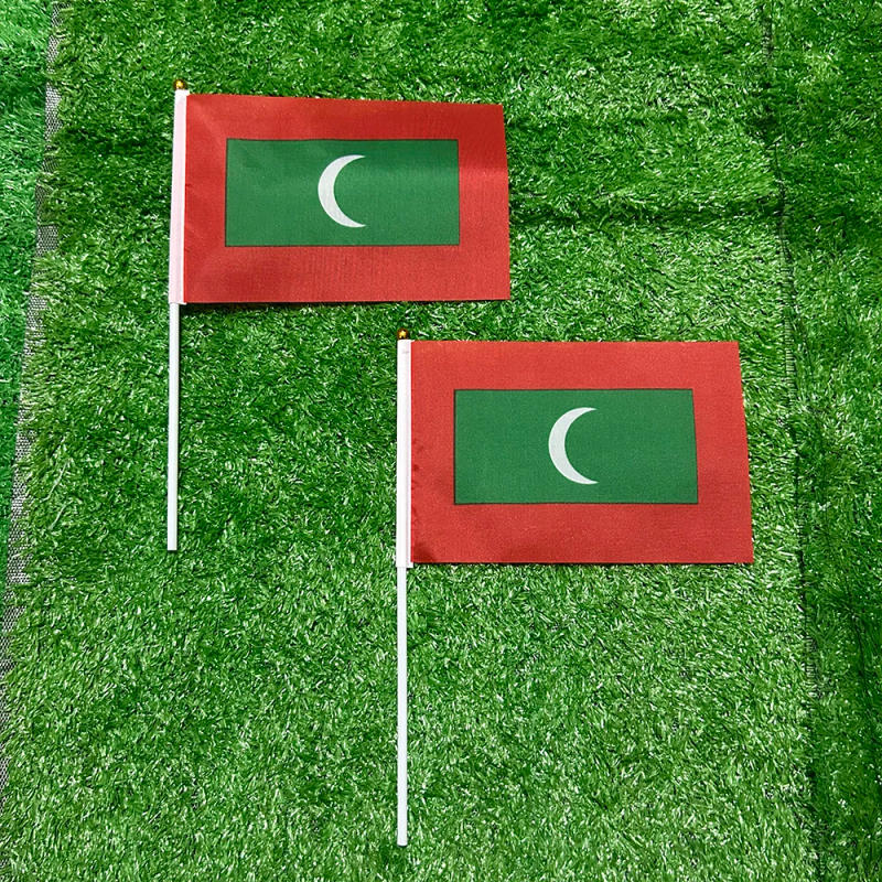 Description Picture 3 of itemSKY FLAG Maldives hand Flag 10/20/50/100pcs 21*14cm Maldives Hand Waving Flags With plastic pole For Sports Activity Home Decor
