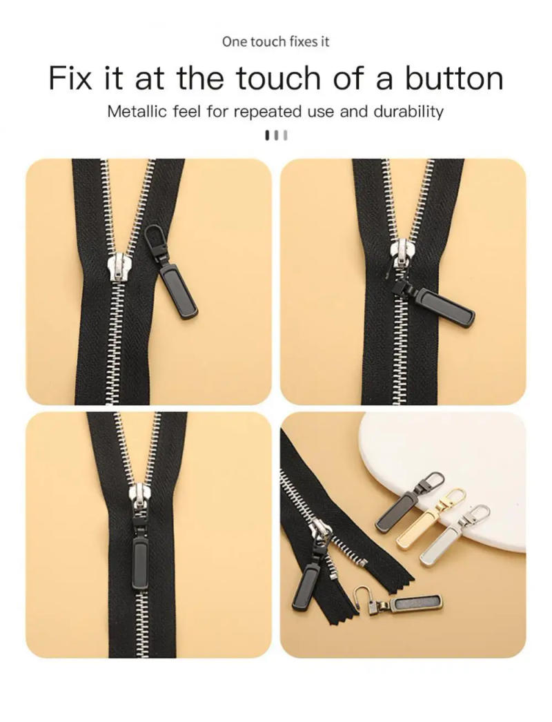 Description Picture 2 of itemMetal Zip Puller Replacement Tab Zipper Sliders Head Zipper Head Detachable Backpacks Purses Repair Sewing Accessories