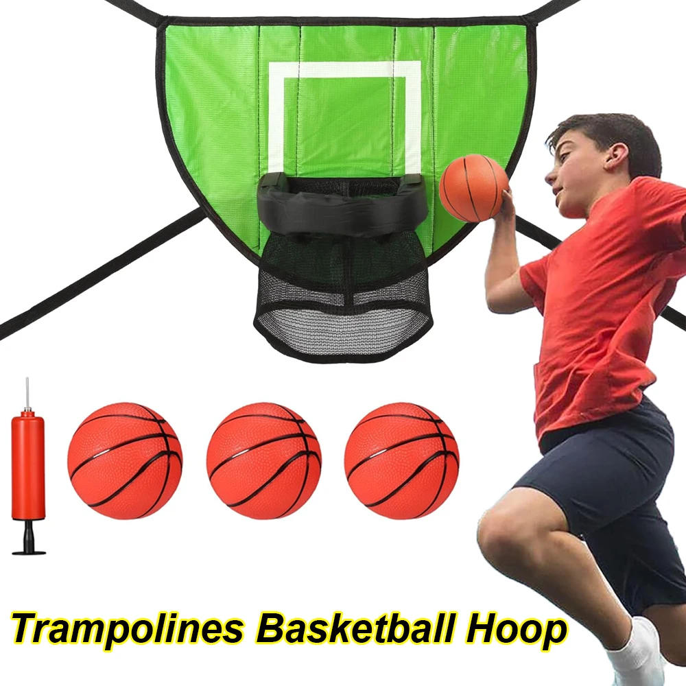Description Picture 2 of itemTrampoline Basketball Hoop Set Mini Basketball Hoop for Kids Waterproof Sunscreen Soft Material Basketball Goal Set For Children
