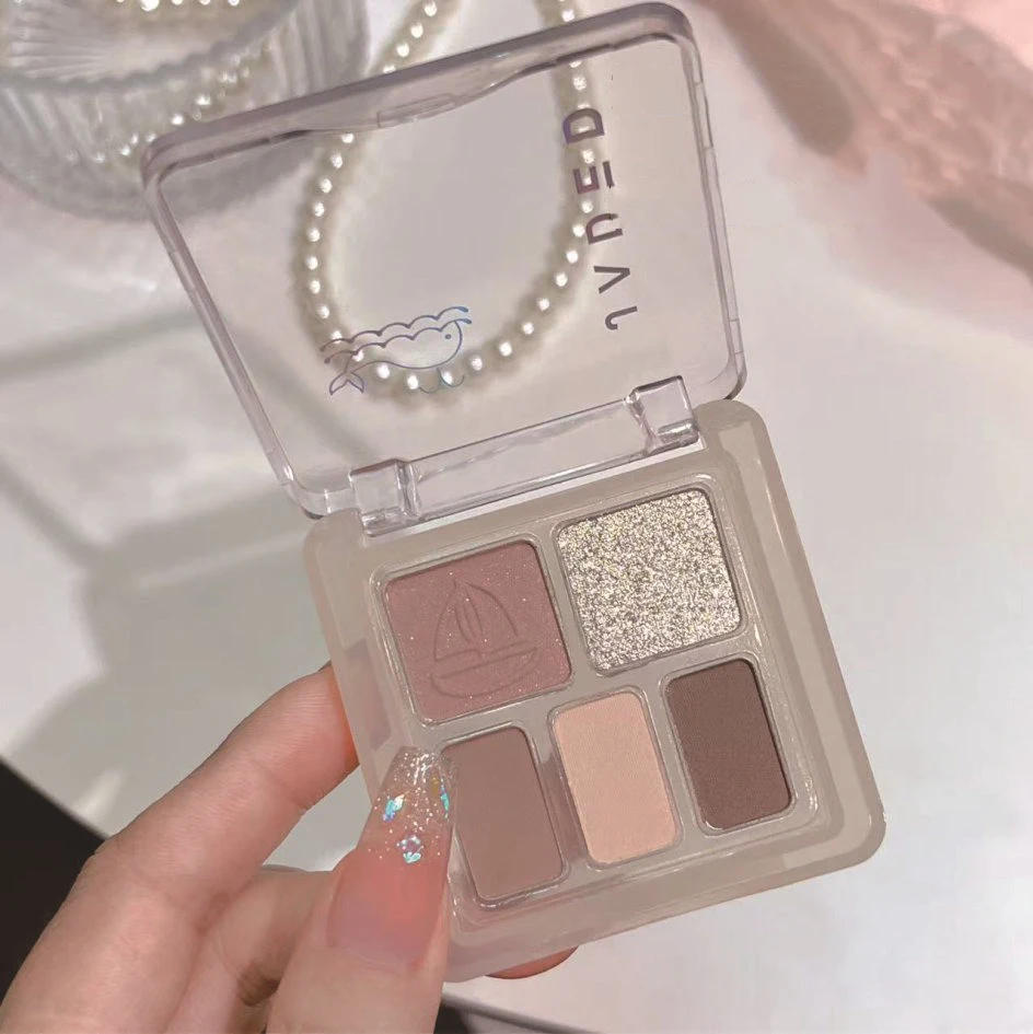 Description Picture 6 of itemMini 5-Color Eye Shadow Palette Low Saturation Matte Glitter Brown Earth Color Pearly Pigment Eyeshadow Lasting Eye Makeup
