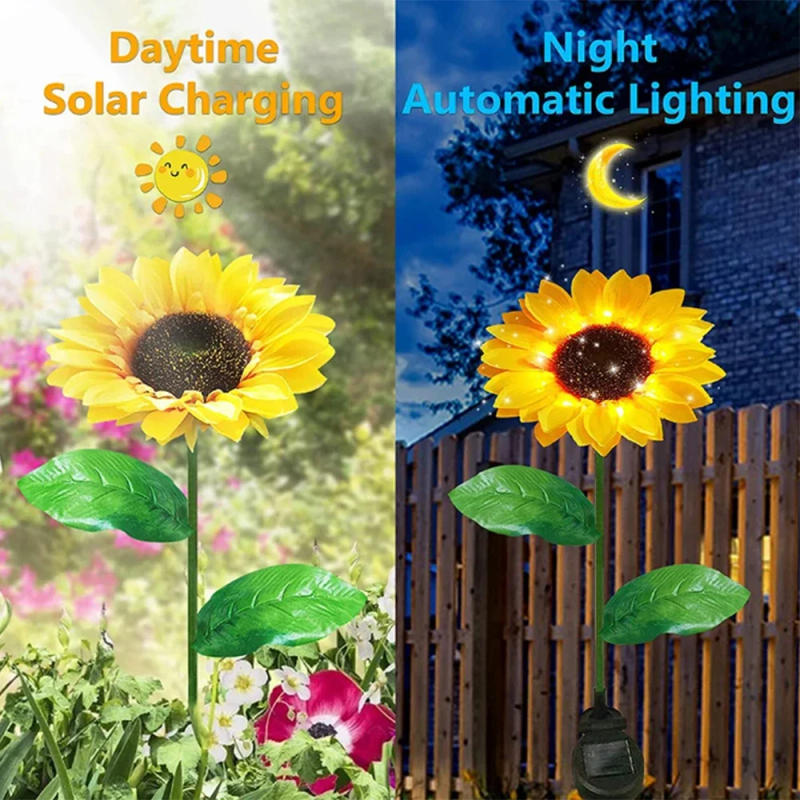 Description Picture 6 of itemSolar Light Outdoor Waterproof Sunflower Garden Lawn Light Solar Powered Yard Pathway Wedding Holiday Decoration Lamp