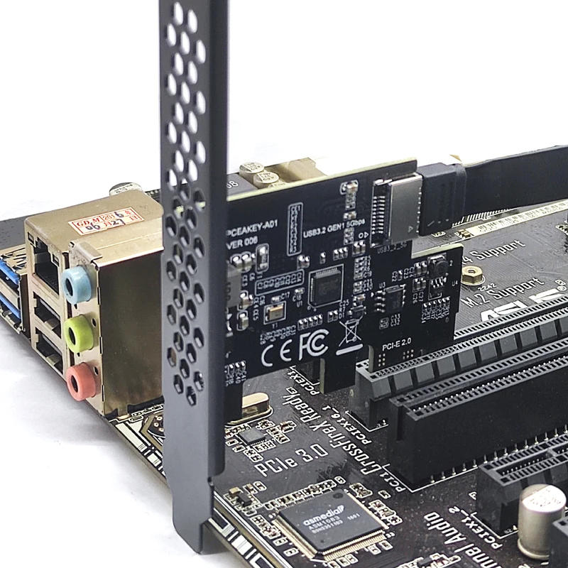 Description Picture 5 of itemNEW Add on Card PCI Express 2.0 X1 USB 3.2 Gen1 TYPE-E Card PCIe Front Type-C Adapter Riser USB3.1 Gen1 A-KEY 5Gb Expansion Card