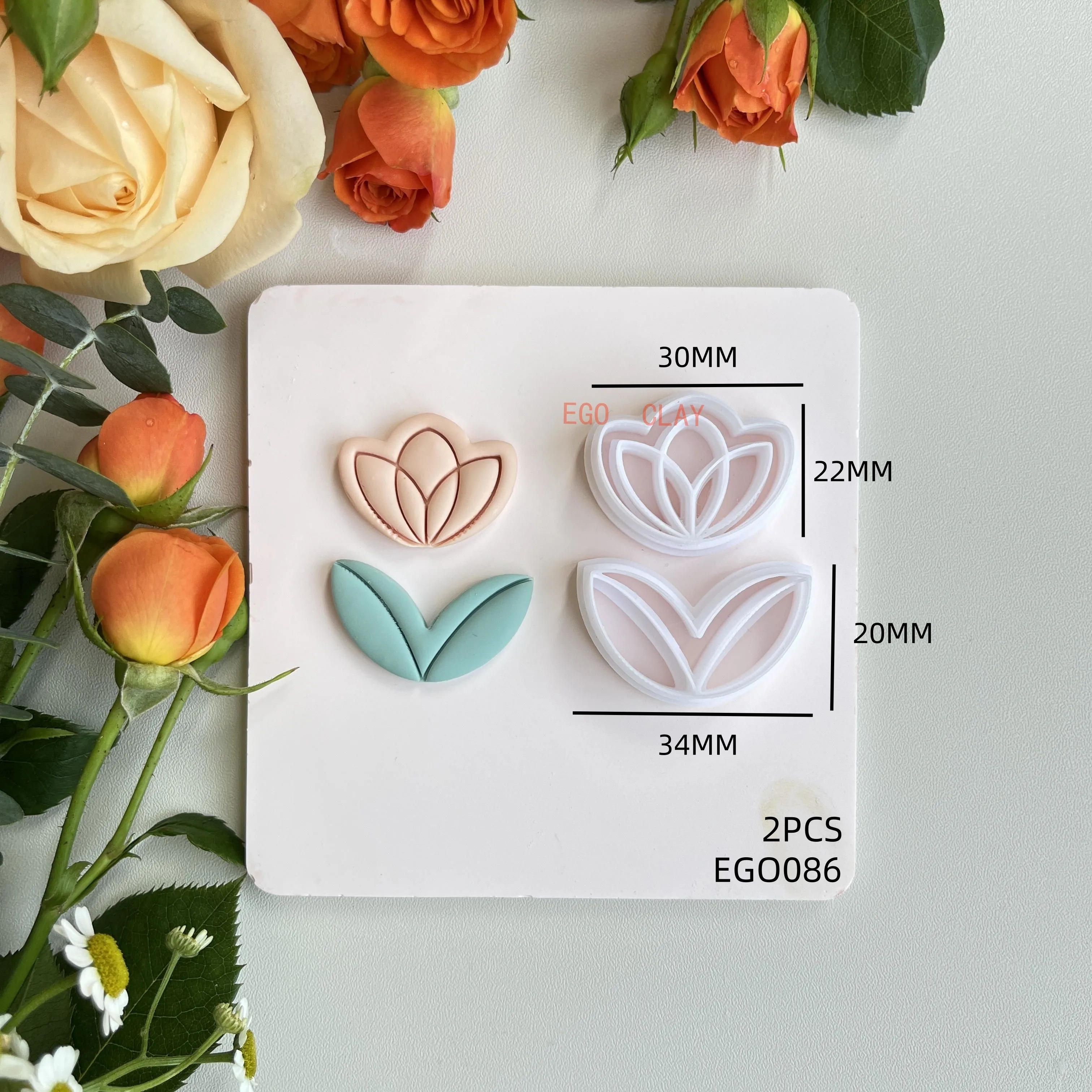 Description Picture 4 of itemExotic floral tropical green leaf pattern mold polymer clay cutting mold for hanging pendant earrings DIY making gift decoration