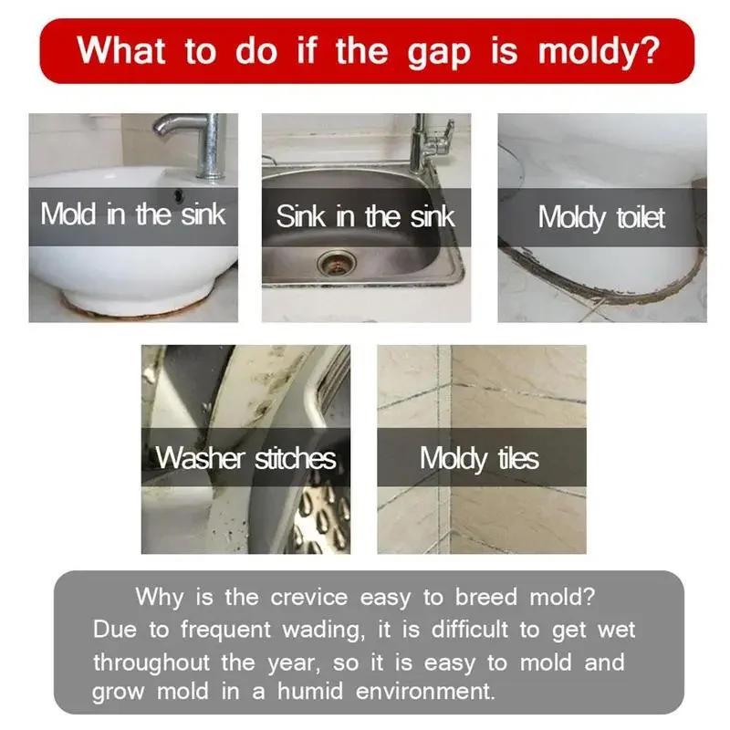 Description Picture 3 of item20g Wall Mold Mildew Remover Cleaner Caulk Gel Pool Tile Gap Spot Mold Remover Washing Machine Bathroom Mildew Gel Remover Gel