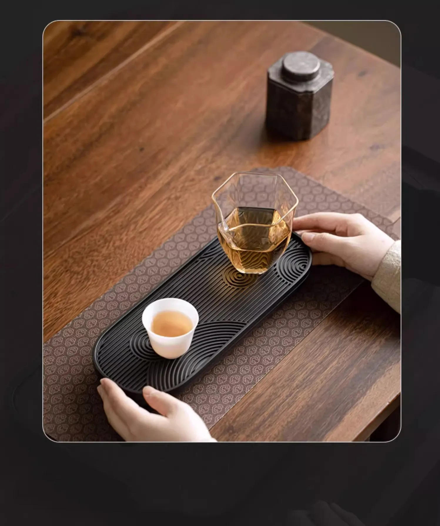 Description Picture 3 of itemMelamine Water Storage Type Tea Tray Chinese Tea Accessories Home Tea Sea Teapot Trays Decorative Teaware Supplies