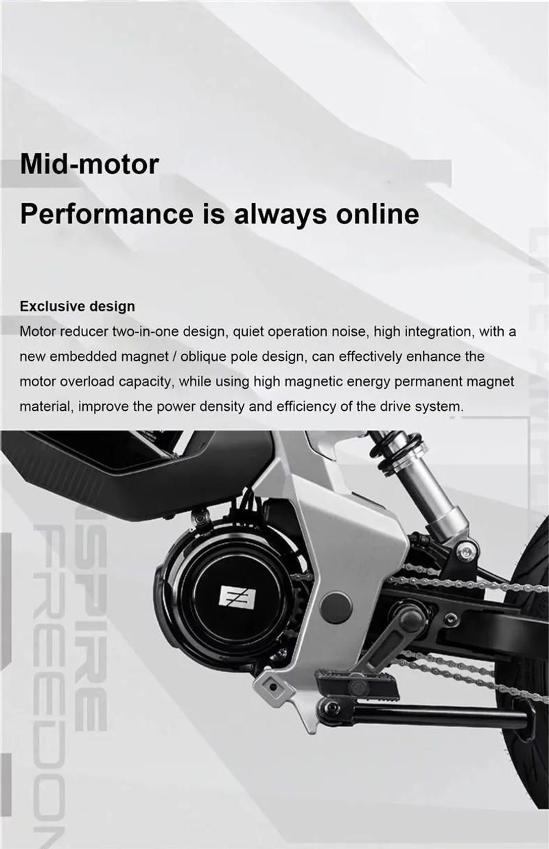 Description Picture 6 of item17" urban e-bike e-scooter 50km/h CITY electric bicycle mid-motor mobility excursions Soft tail electric motorcycle smart ebike