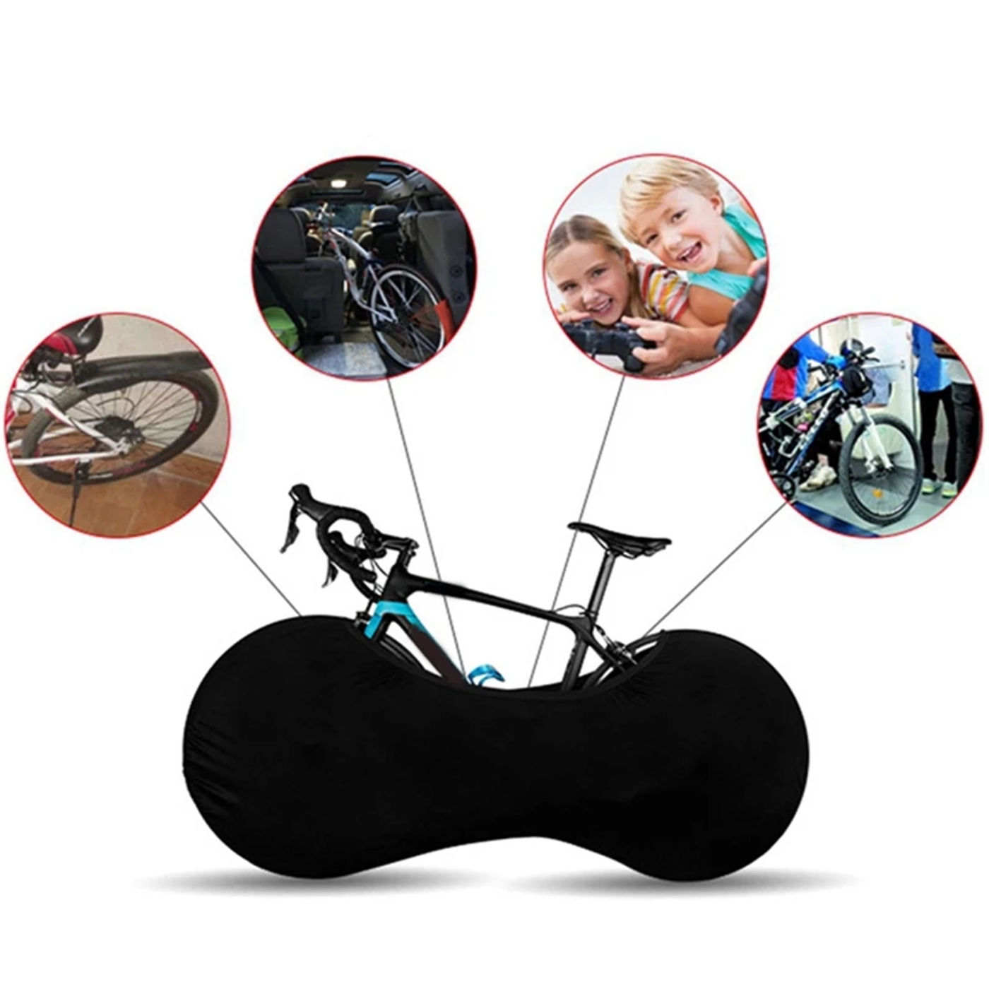 Description Picture 3 of itemBicycle Scooter Protector Cover Dustproof Protective Gear Frame Scratch-proof Storage Bag Bike Shop Display Wheel Rim Covers