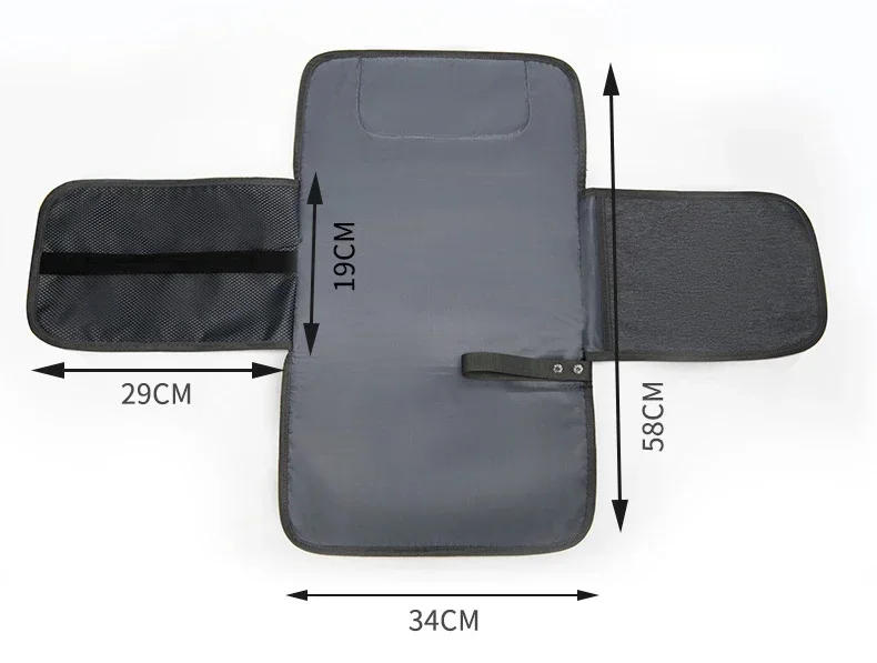 Description Picture 3 of itemPortable Diaper Changing Pad Portable Baby Changing Pad with Pockets Waterproof Travel Diaper Changing Station Kit Baby Gifts