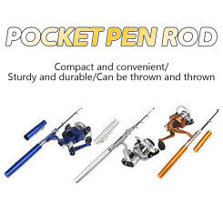 Portable Pocket Telescopic Mini Fishing Pole Fishing Rod Reel Combo Set Mini Telescopic Pocket Pen Fishing Rod Pole + Reel