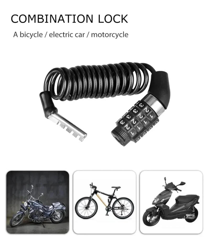 Description Picture 6 of itemBicycle Mini Password Lock Portable Helmet Lock Durable Steel Wire Lock Mountain Bike Frame Lock Bicycle Accessories