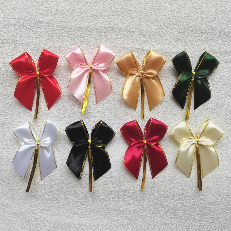 Description Picture 2 of item20/50PCS Pink Bowknot Sealing Wire Bakery Packing Sealing Bread Cake Wire Twist Tie Handwork DIY Party wedding Decoration Bow