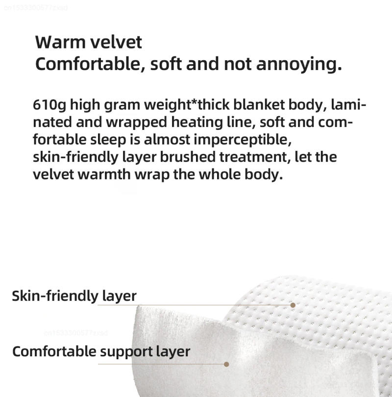 Description Picture 6 of itemXiaomi Mijia Smart Electric Blanket MJDRT018H Intelligent Dual-zone Independent Temperature Control Digital Display 220V/140W