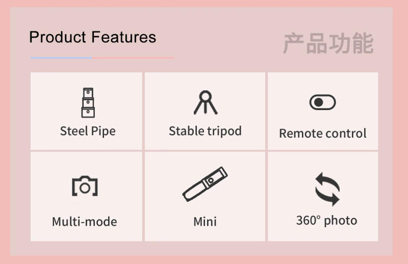 Description Picture 3 of itemPortable Selfie Stick Tripod, Mobile Phone Stand, Wireless Remote Control, Compatible with iPhone and Android