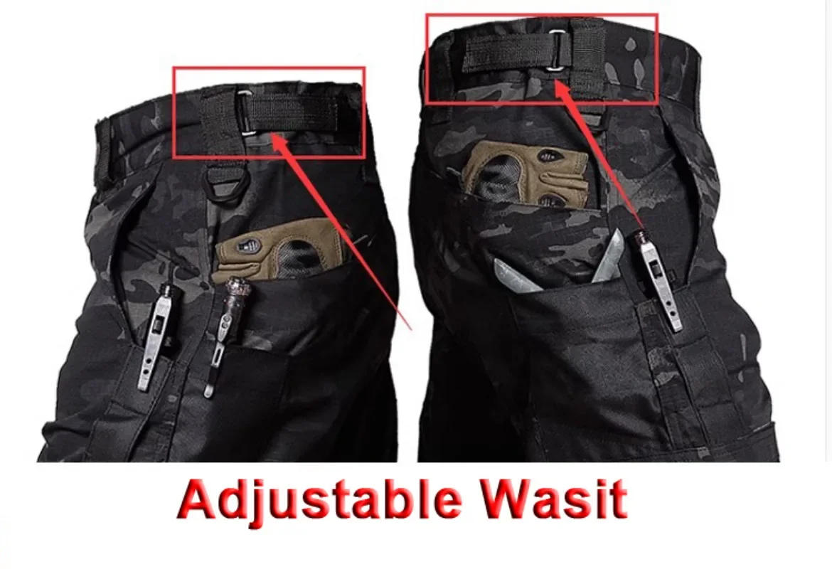 Description Picture 5 of itemTactical Pants Big Multi-pocket Men New Work Cargo Pants Spring Autumn Waterproof  Ripstop Hiking Trousers Loose Brand Joggers