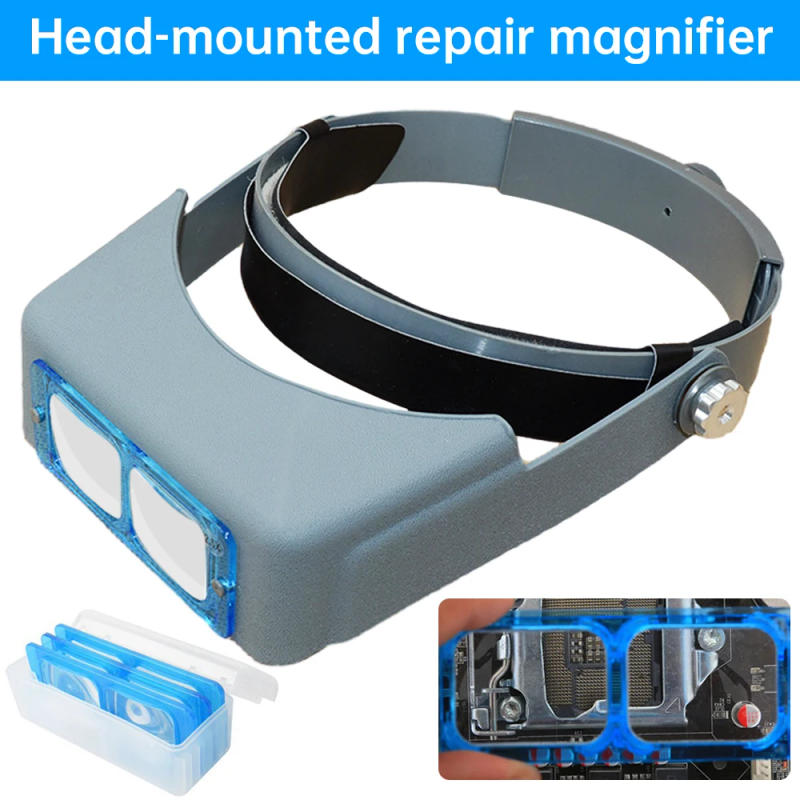 Description Picture 2 of itemHead-mounted Magnifying Glasses With 4 Pairs Of Replaceable Magnifying Lenses Reading Welding Engraving Magnifying Glasses